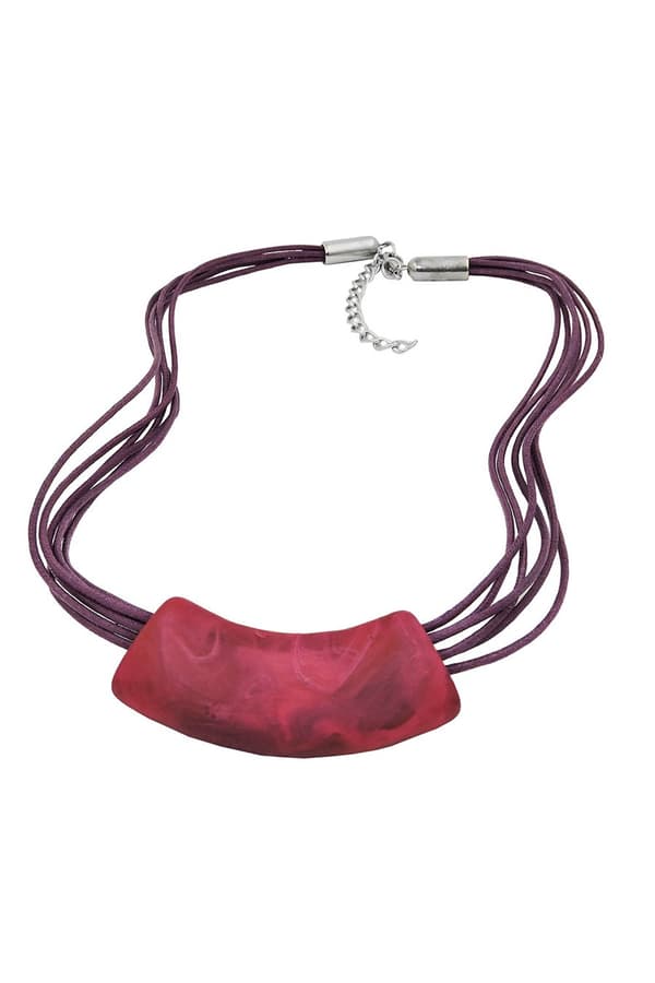 Necklace Tube Flat Curved Pink 50cm - GL02277