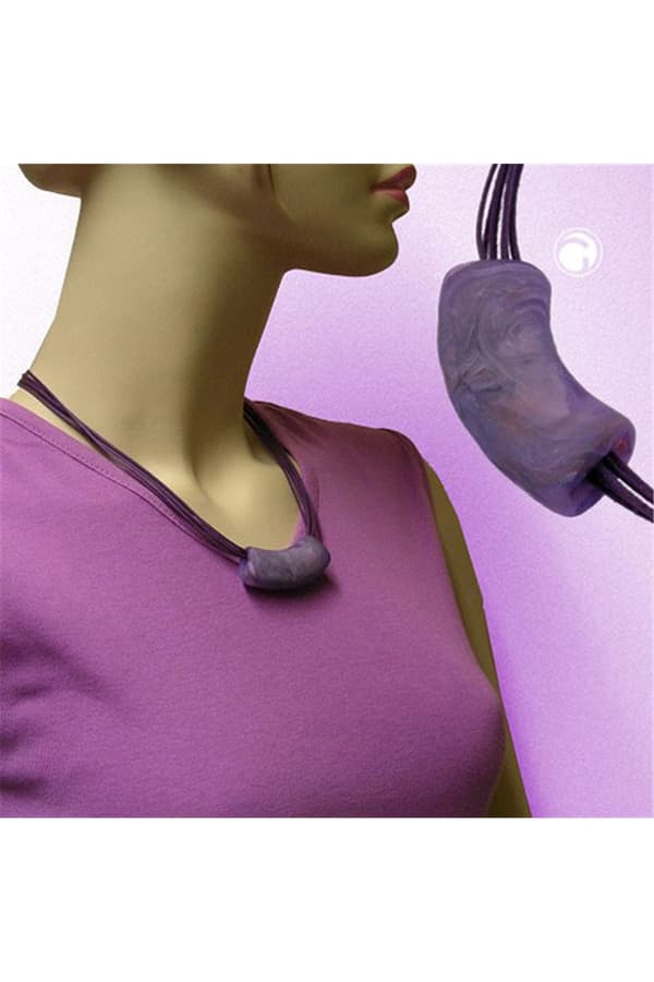 Necklace Tube Flat Curved Purple 50cm - GL02276