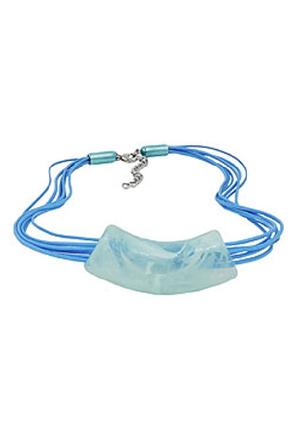 Necklace Tube Flat Curved Turquoise - GL01345