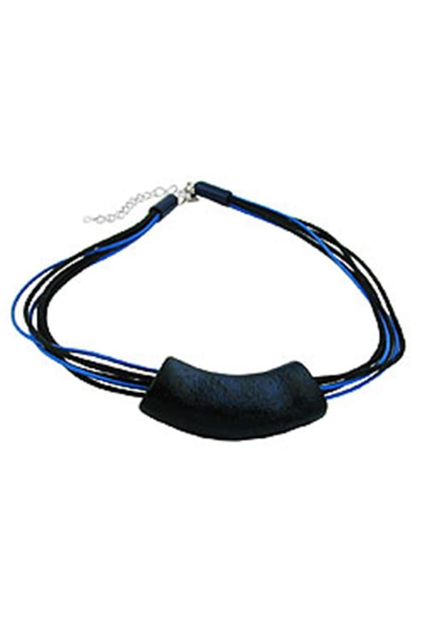 Necklace Tube Flat Curved Darkblue 50cm - GL00127