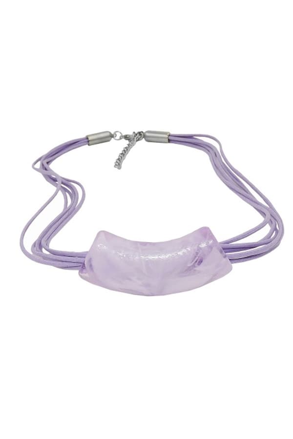 Necklace Tube Flat Curved Lilac-Marbled - GL00100