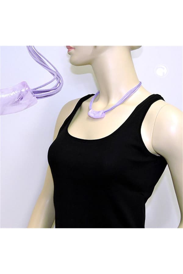 Necklace Tube Flat Curved Lilac-Marbled - GL00100