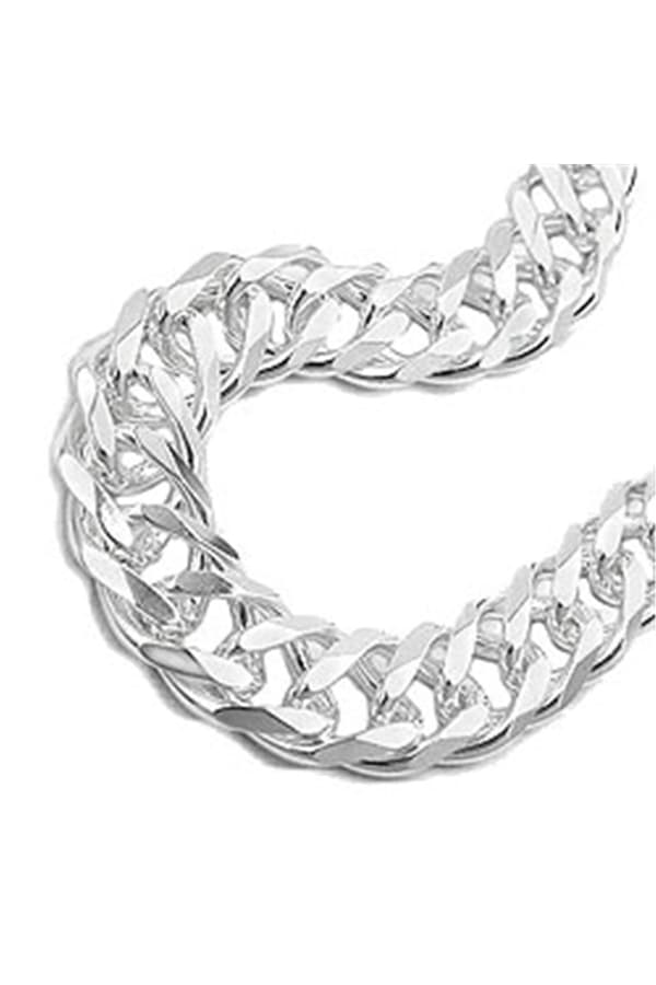 Necklace 11x3,5mm Double Rombo Chain Silver 925 55cm - GL103007-55