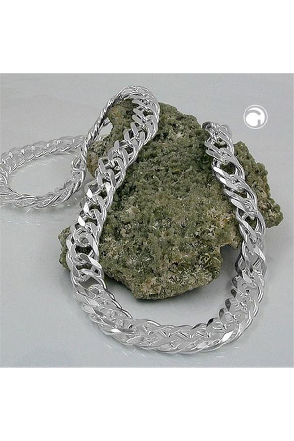 Necklace 11x3,5mm Double Rombo Chain Silver 925 55cm - GL103007-55