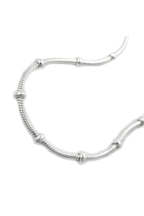 Necklace 1mm Round Snake Chain With Balls Symmetrical Silver 925 38cm - GL119007-38