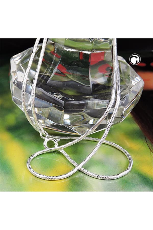 Necklace 1.3mm Round Snake Chain Diamond Silver 925 38cm - GL119003-38