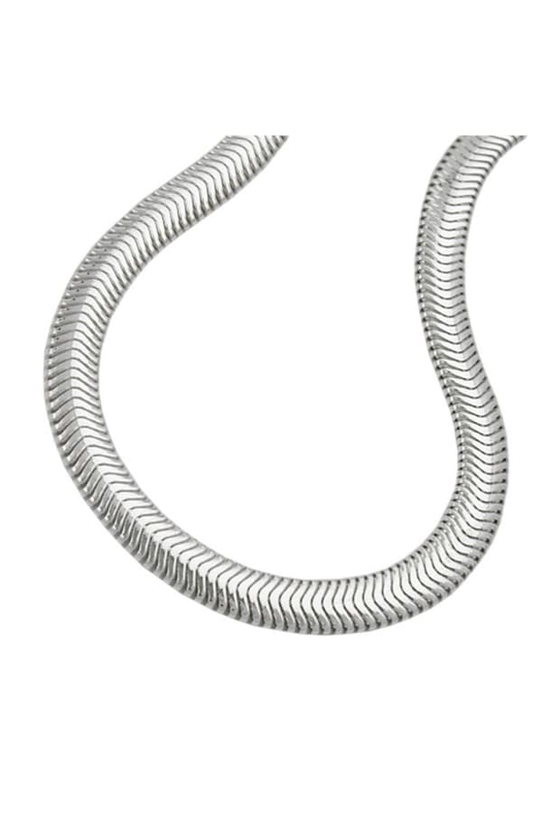 Necklace 6x2mm Flat Snake Chain Shiny Silver 925 42cm - GL120020-42