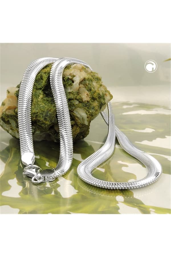 Necklace 6x2mm Flat Snake Chain Shiny Silver 925 42cm - GL120020-42