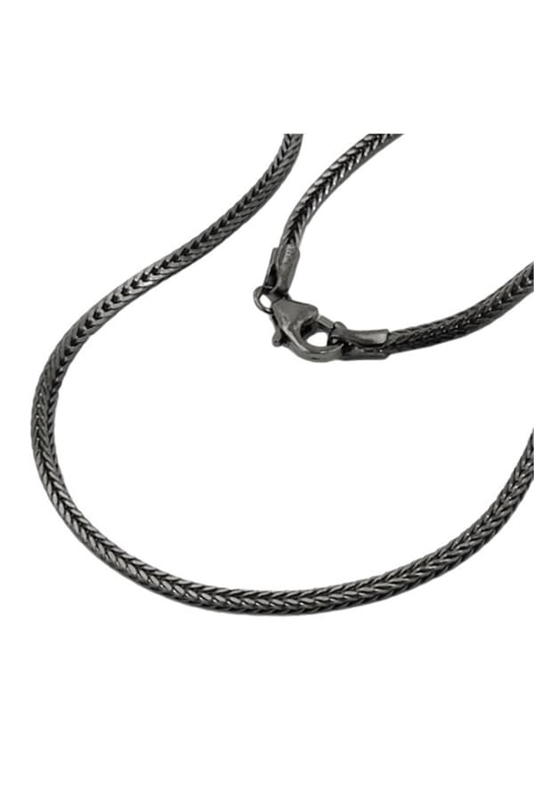 Necklace 1.5mm Foxtail Chain Square Rhodium Plated Silver 925 42cm - GL128008-42