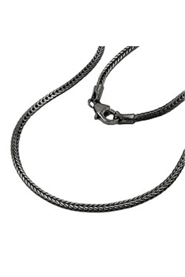 Necklace 1.5mm Foxtail Chain Square Rhodium Plated Silver 925 42cm - GL128008-42