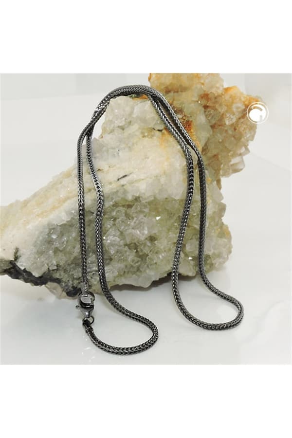 Necklace 1.5mm Foxtail Chain Square Rhodium Plated Silver 925 42cm - GL128008-42