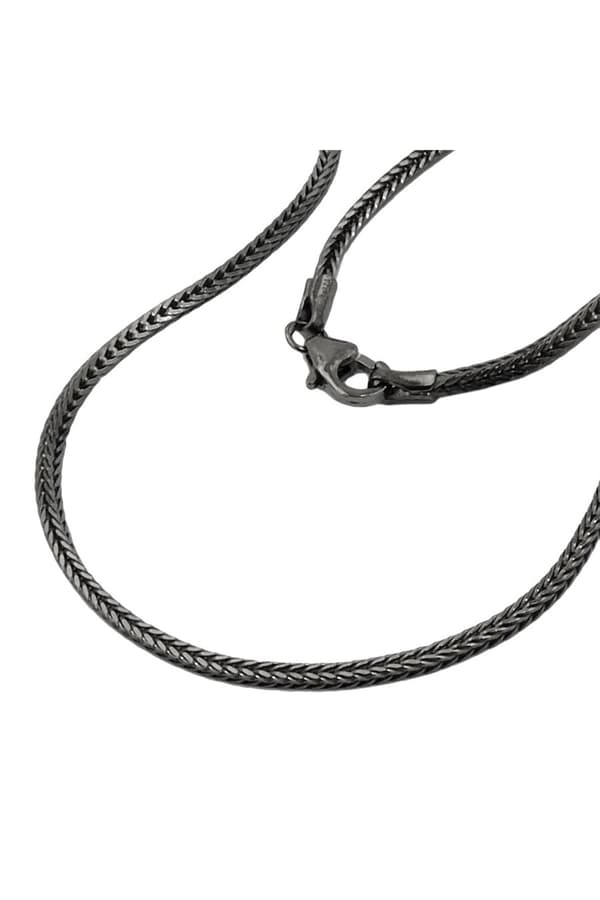 Necklace 1.5mm Foxtail Chain Square Rhodium Plated Silver 925 42cm - GL128008-42