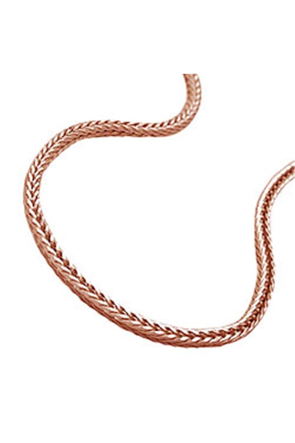 Necklace 1.5mm Foxtail Chain Square Rose Gold Plated 10 Milliem Gold Plated Silver 925 42cm - GL128007-42