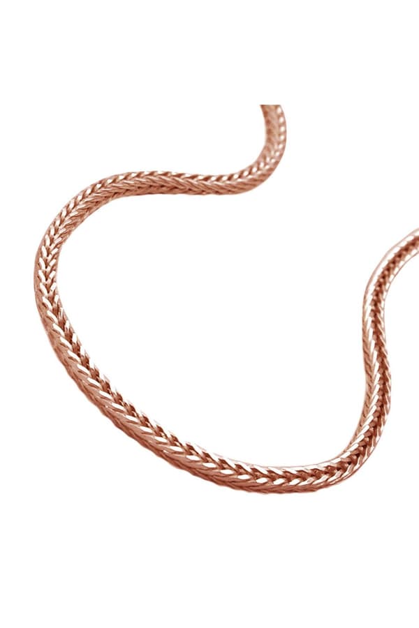 Necklace 1.5mm Foxtail Chain Square Rose Gold Plated 10 Milliem Gold Plated Silver 925 42cm - GL128007-42