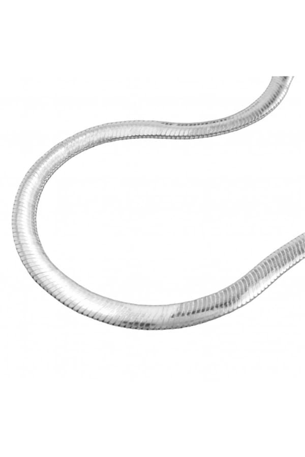 Necklace 4mm Snake Flat Shiny Silver 925 45cm - GL120003-45