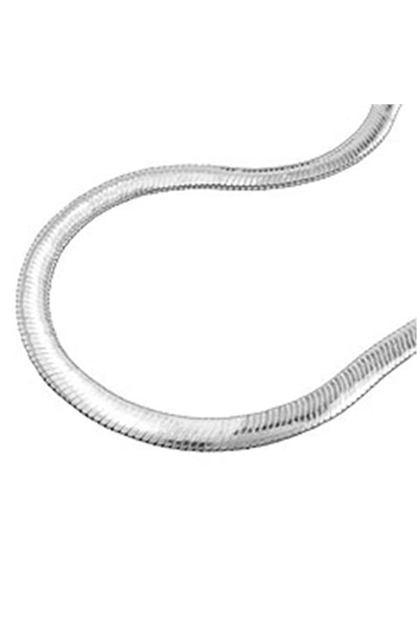 Necklace 4mm Snake Flat Shiny Silver 925 45cm - GL120003-45