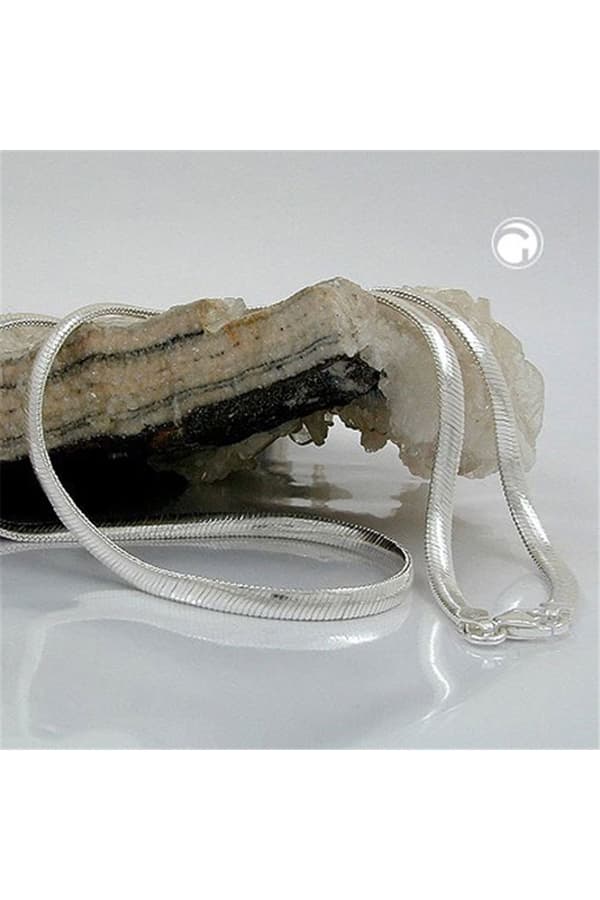 Necklace 4mm Snake Flat Shiny Silver 925 45cm - GL120003-45