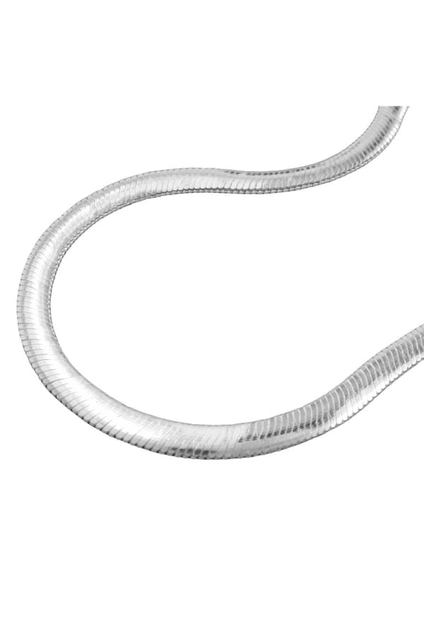 Necklace 4mm Snake Flat Shiny Silver 925 45cm - GL120003-45