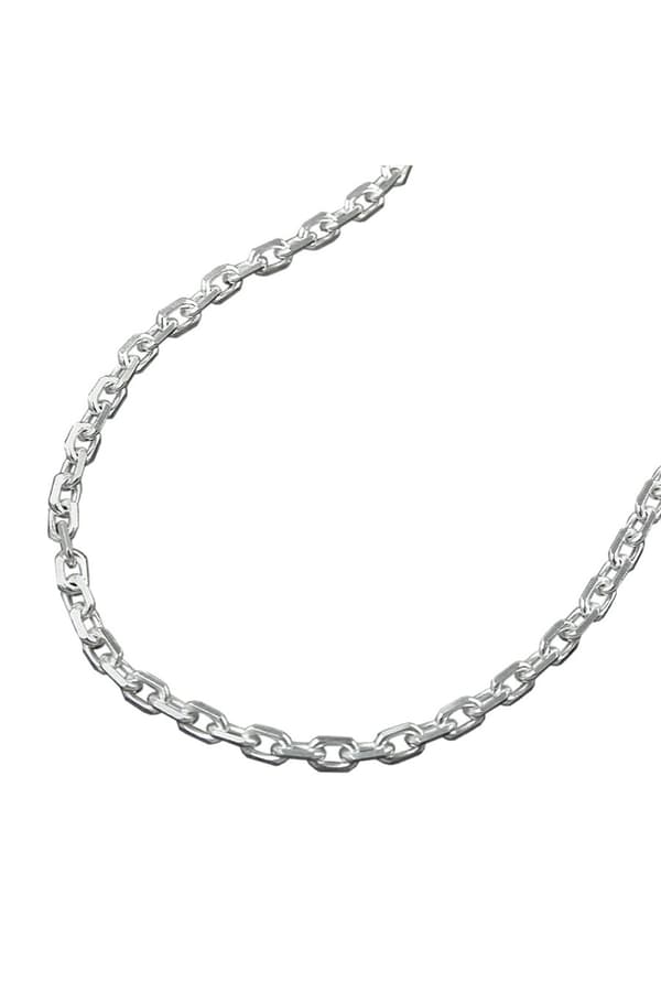Necklace 2mm Anchor 8x Diamond Cut Silver 925 50cm - GL111007-50
