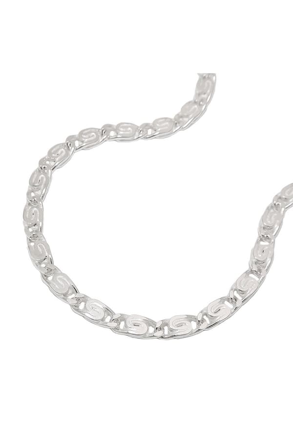 Necklace 3.2mm Flat Scroll Chain Diamond Cut Silver 925 50cm - GL105801-50