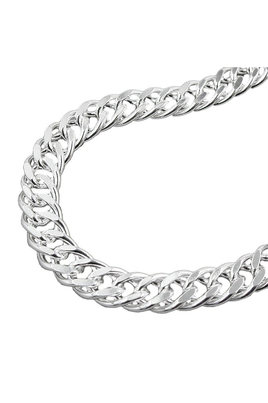 NECKLACE DOUBLE ROMBO CHAIN SILVER 925 55CM