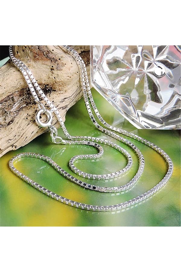 Necklace 1mm Venetian Box Chain Diamond Cut Silver 925 60cm - GL106100-60
