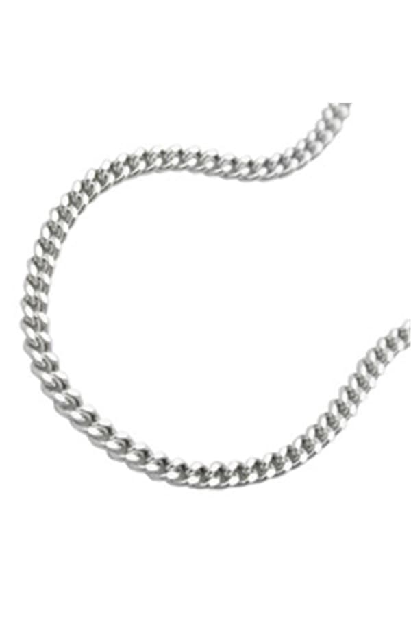 Necklace 2mm Flat Curb Chain 2x Diamond Cut Silver 925 60cm - GL101601-60