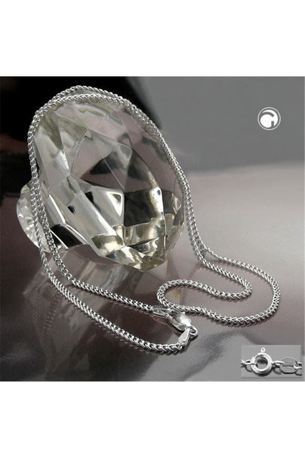 Necklace 2mm Flat Curb Chain 2x Diamond Cut Silver 925 60cm - GL101601-60