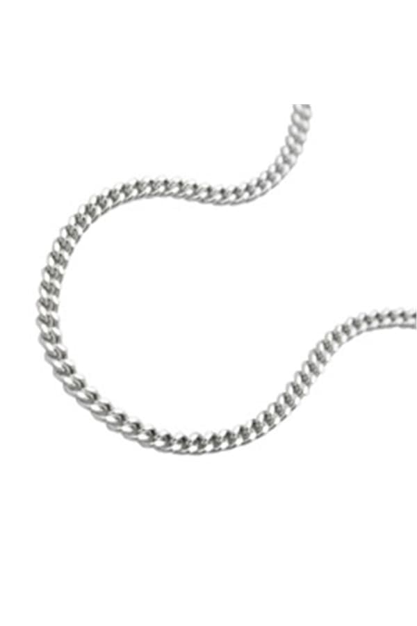 Necklace 1.4mm Flat Curb Chain 2x Diamond Cut Silver 925 60cm - GL101401-60