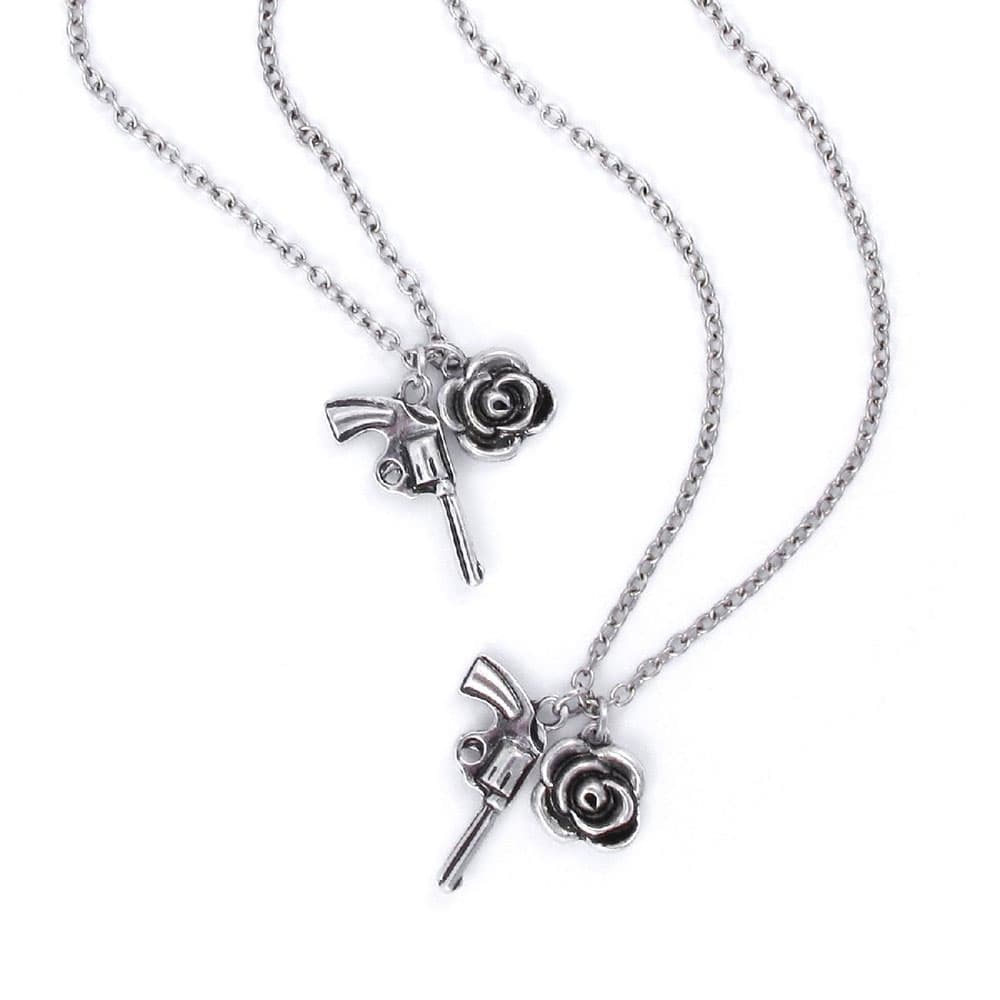Guns N' Roses Necklace & Bracelet Set: Twin Charms