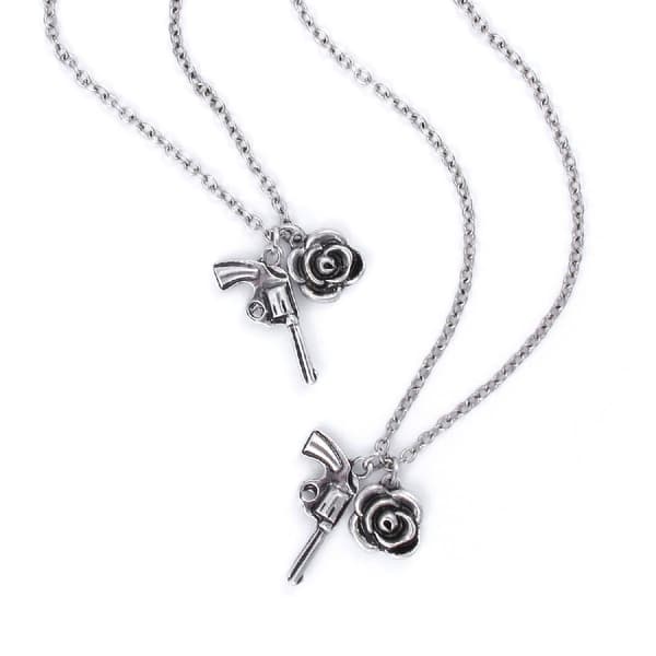 Guns N' Roses Necklace & Bracelet Set: Twin Charms