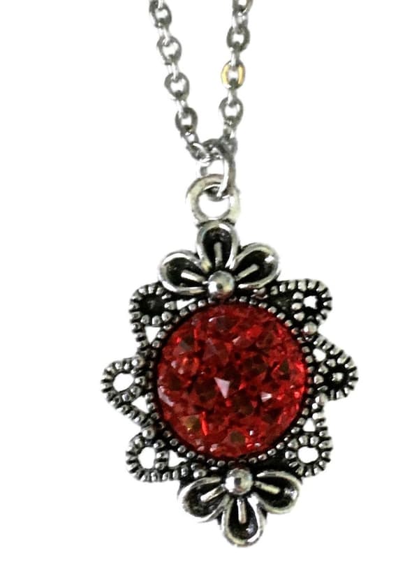 Halsband Glitter Röd Snö Vinter Jul Snowflake Sparkle