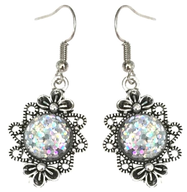 Necklace/Earrings - Glitter - Druzy - Victorian - Green