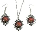 Pikkukuva 1 / 3: Necklace/Earrings - Glitter - Druzy - Victorian - Green