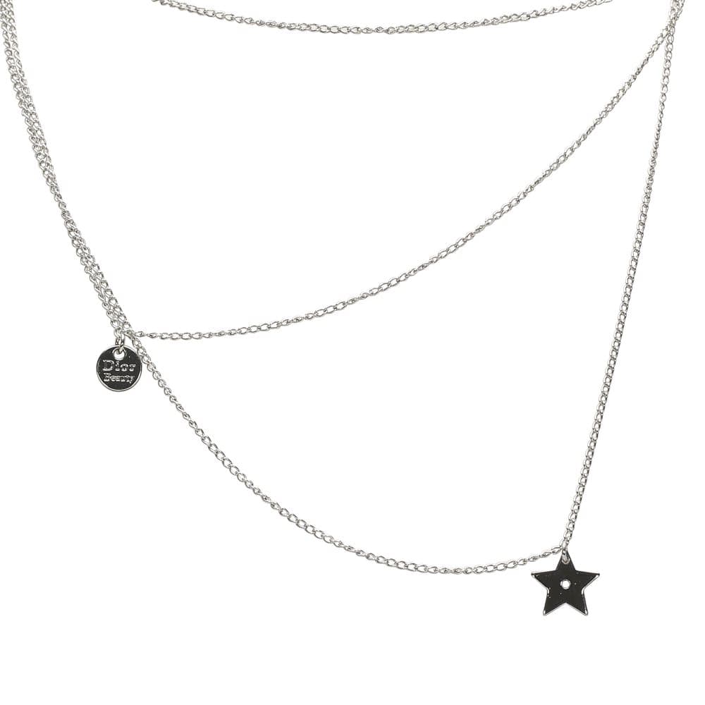 Dior Ribbon Pendant Necklace Silver