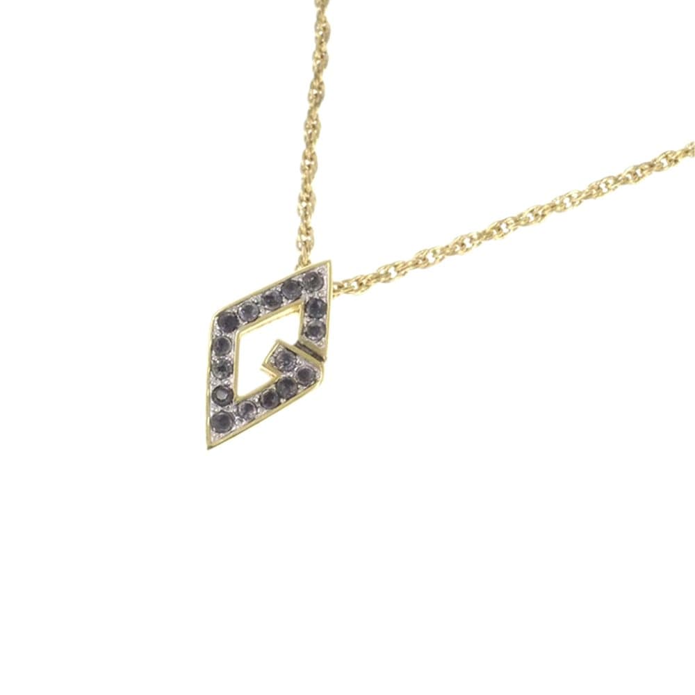 Givenchy G Logo Rhinestone Pendant Necklace Gold