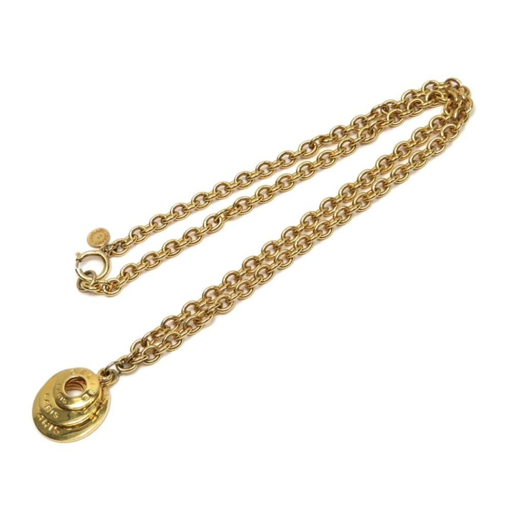 Celine Gold-Tone Pendant Necklace Gold