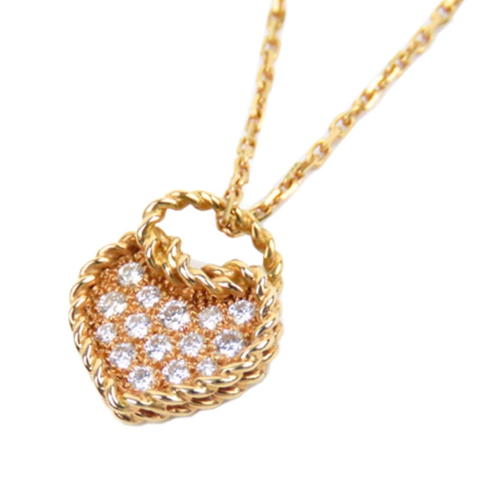 Cartier 18K Diamond Coeur Torsade Heart Pendant Necklace Gold
