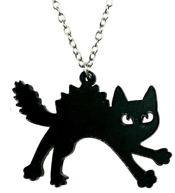 Necklace - Cat - Black - Angry - Acrylic