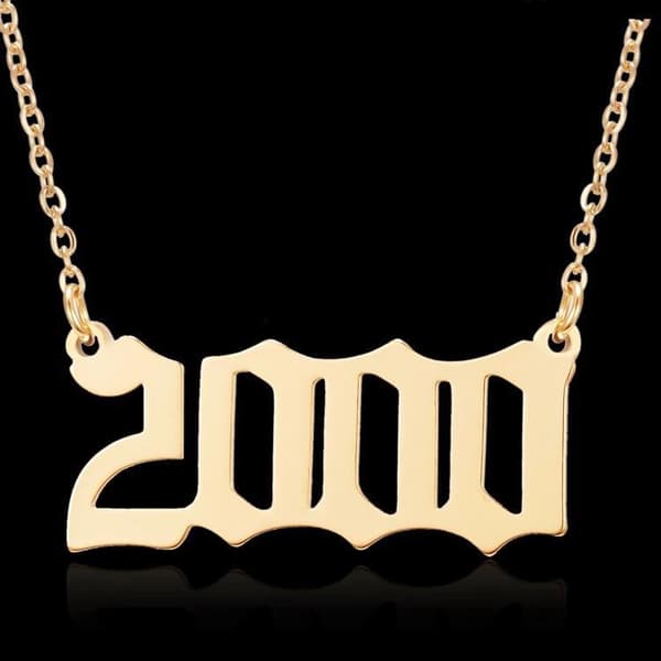 Guldpläterat halsband kedja år 2000 unisex