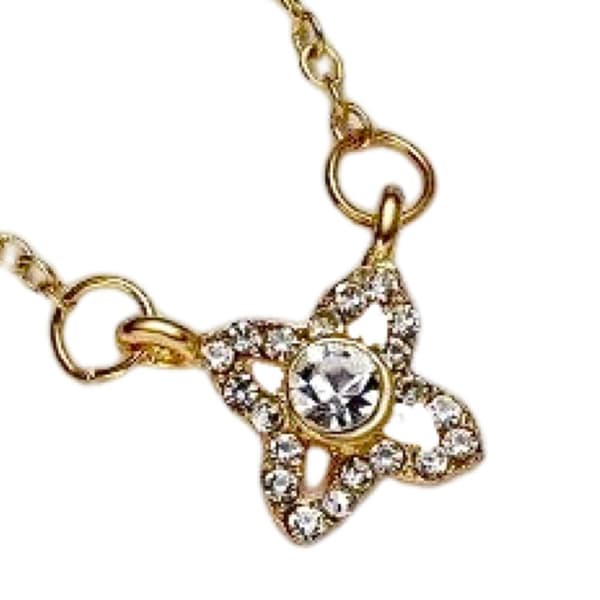 Gold-plated Wish necklace with flower perfect Christmas present gift