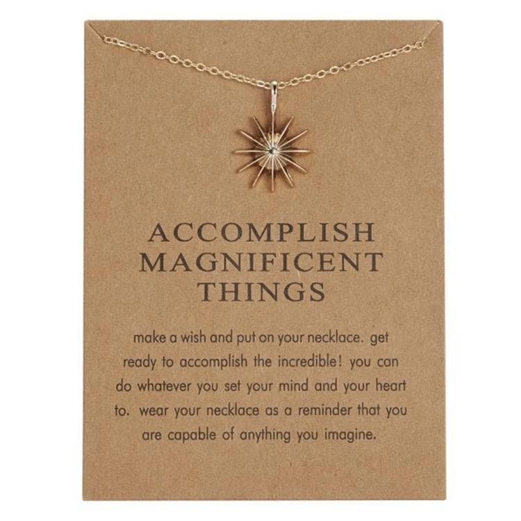 Accomplish Magnificent things - halsband 18K guldpläterat gåva julklapp