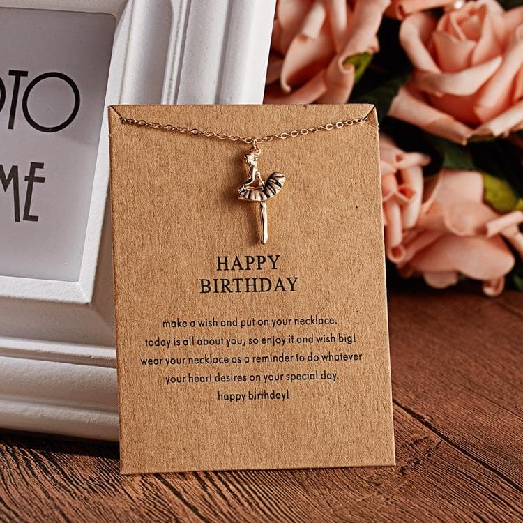 Happy birthday - halsband 18K guldpläterat gåva födelsedag