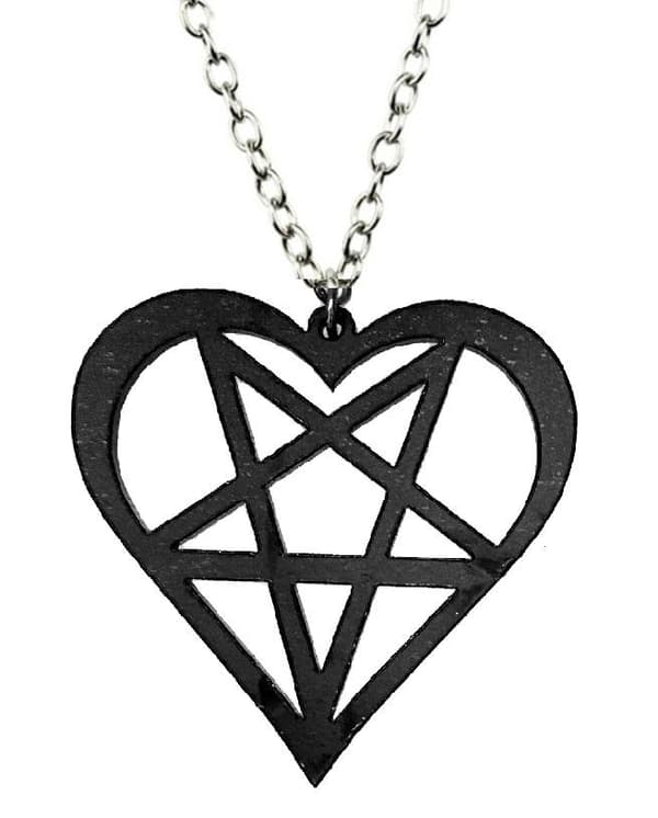 Necklace - Heartagram - Pentagram - HIM - Black