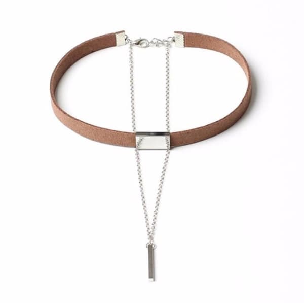Choker Halsband med kedja och hänge Guld