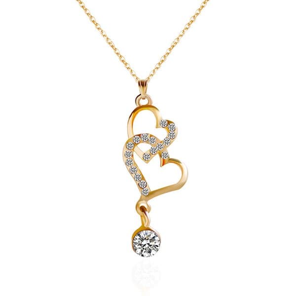 halsband love med strass hjärta