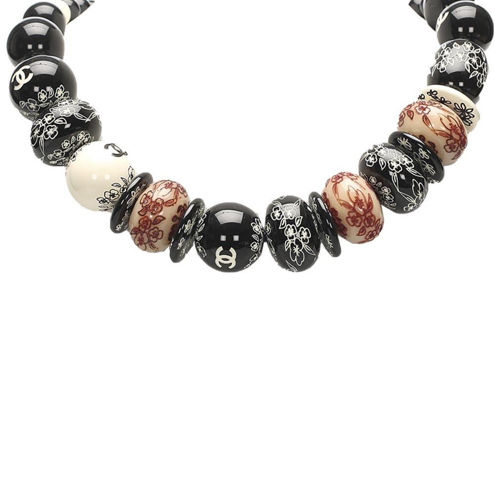 Chanel CC Beads Necklace Black