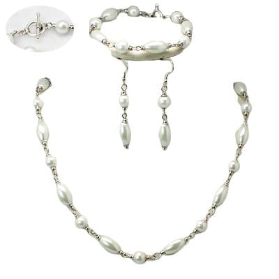 stilrent set armband halsband örhängen brud o bal