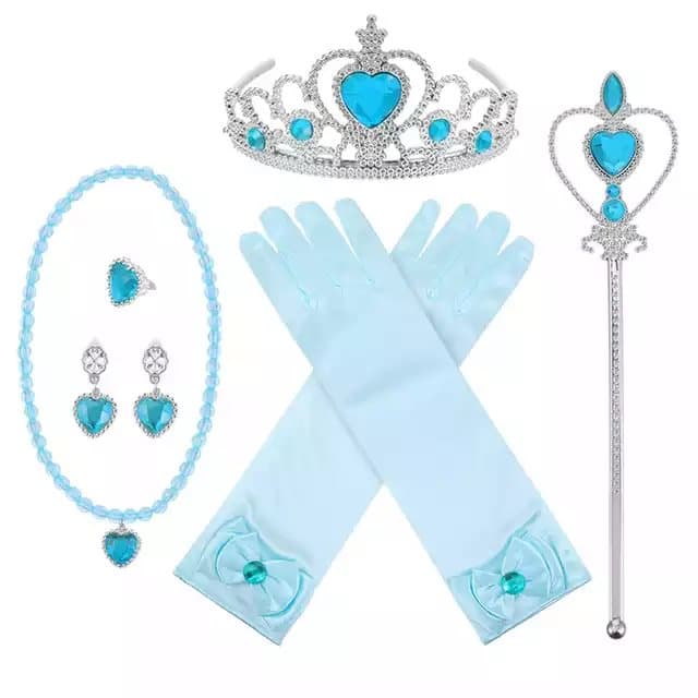 Frost Elsa set med tiara, handskar, stav
