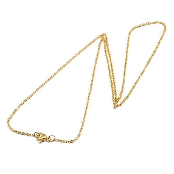 43 cm stålhalsband guldfärg 1 st